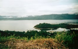 View from above the Savu Savu township looking toward the Island.